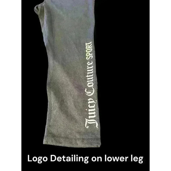 NWT Juicy Couture Sport Flex Logo CROP Women's LARGE Heather Gray Leggings - Picture 6 of 8